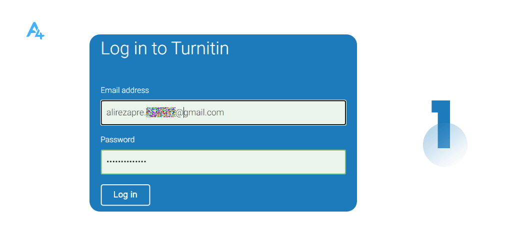 صفحه ورود Turnitin