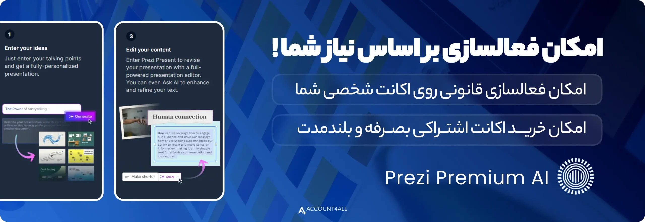 خرید اکانت prezi ai پریمیوم قانونی