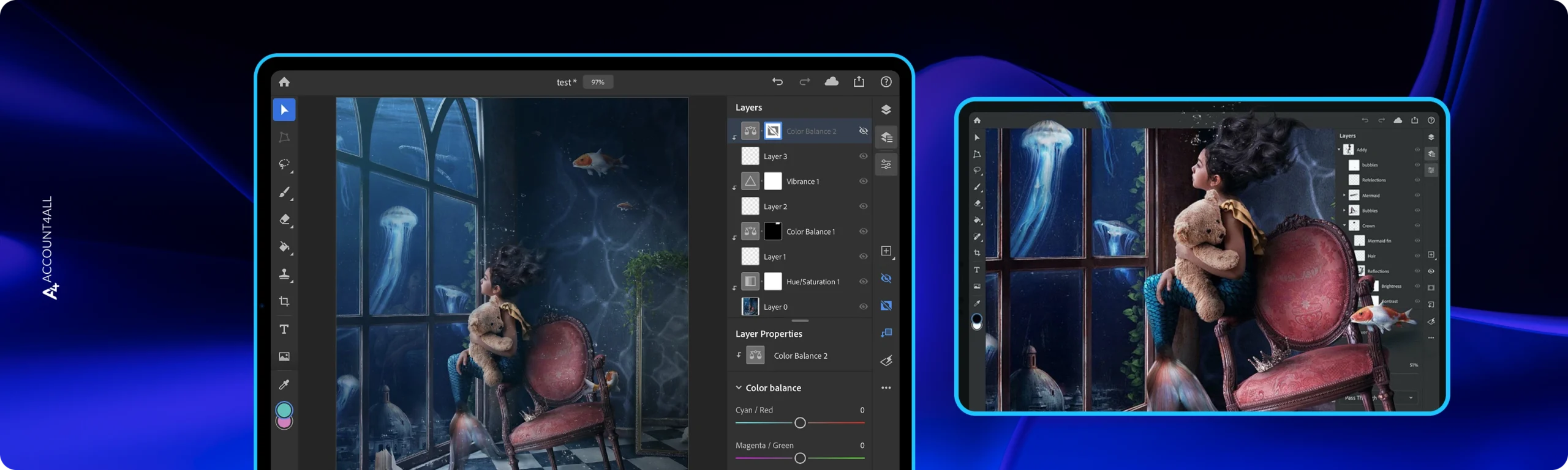 تنظیمات لایه در فتوشاپ