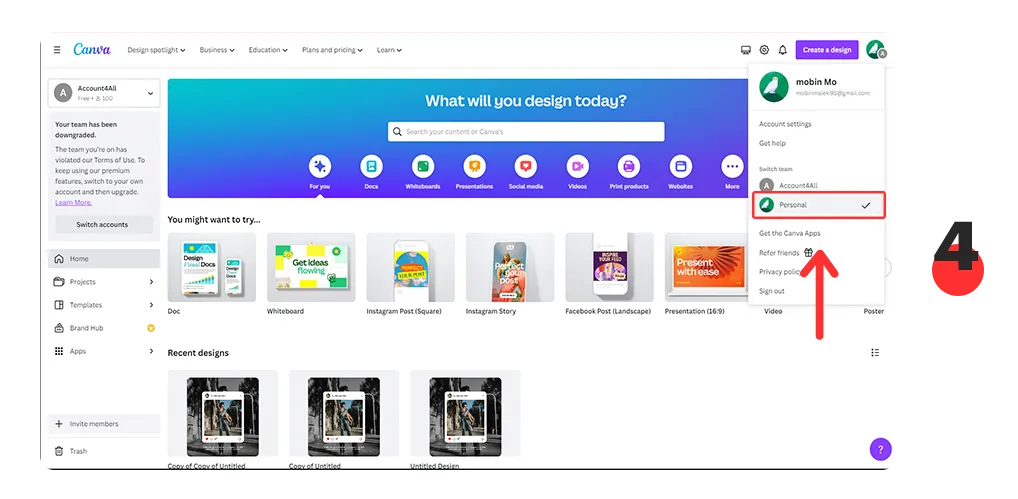 مرحله چهارم انتقال طرح ها در کانوا